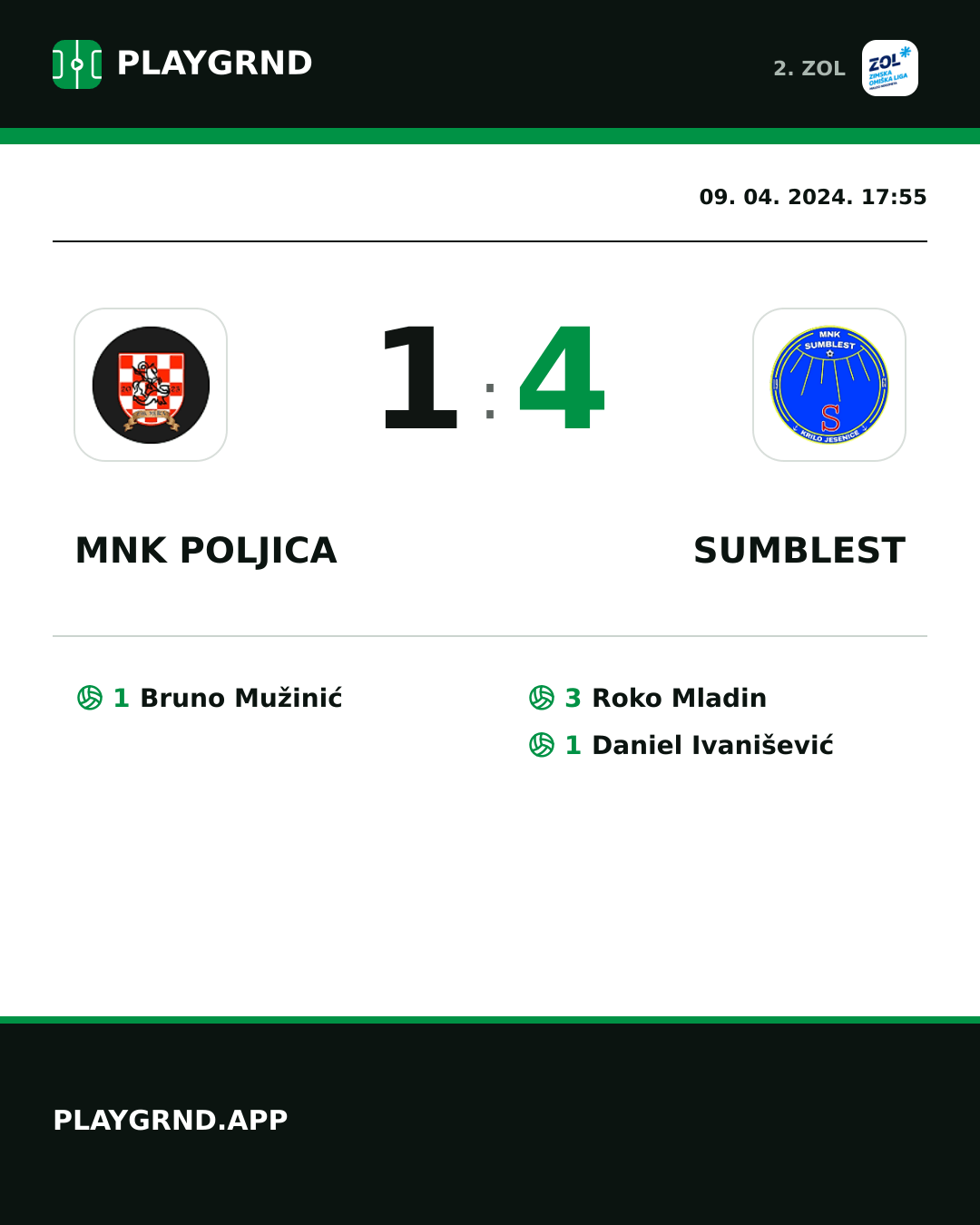 Instagram slika: MNK Poljica 1:4 Sumblest
