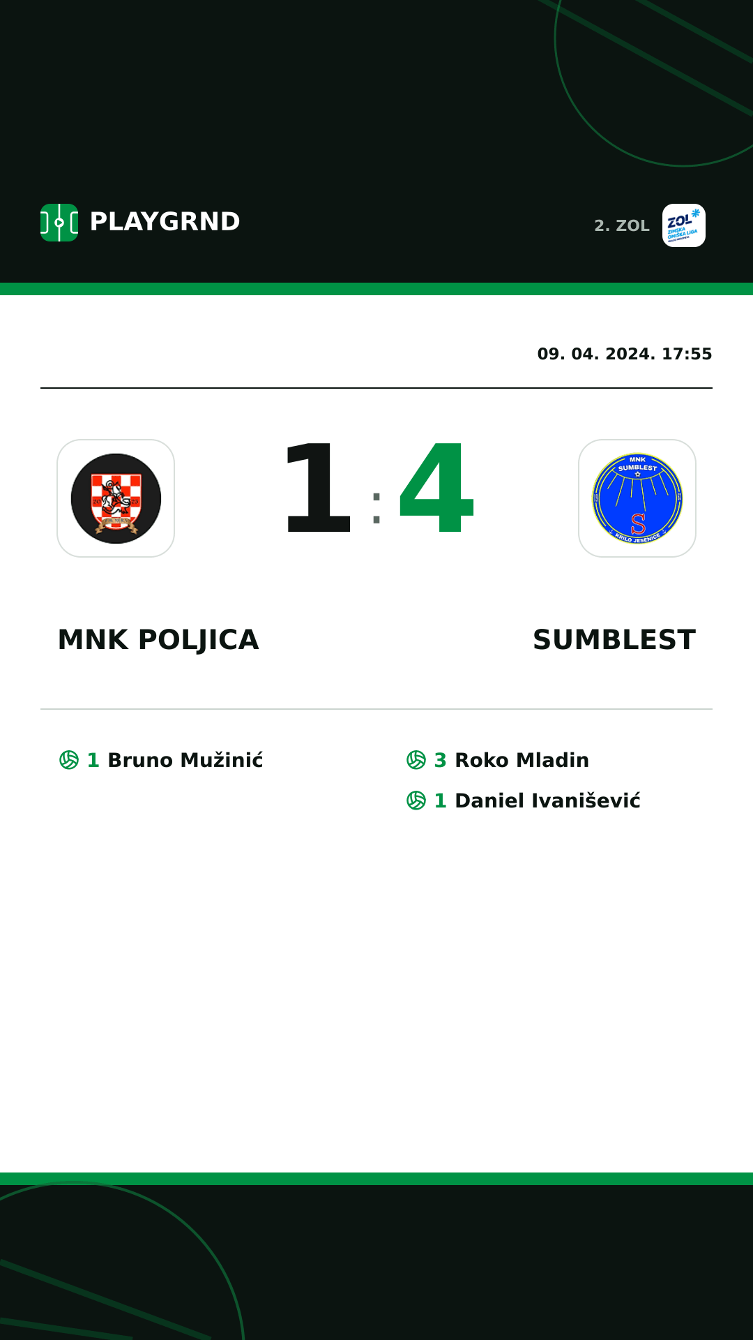 Instagram slika: MNK Poljica 1:4 Sumblest