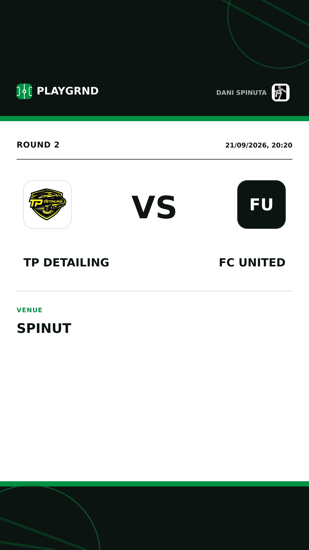 Instagram artwork: TP Detailing vs FC United