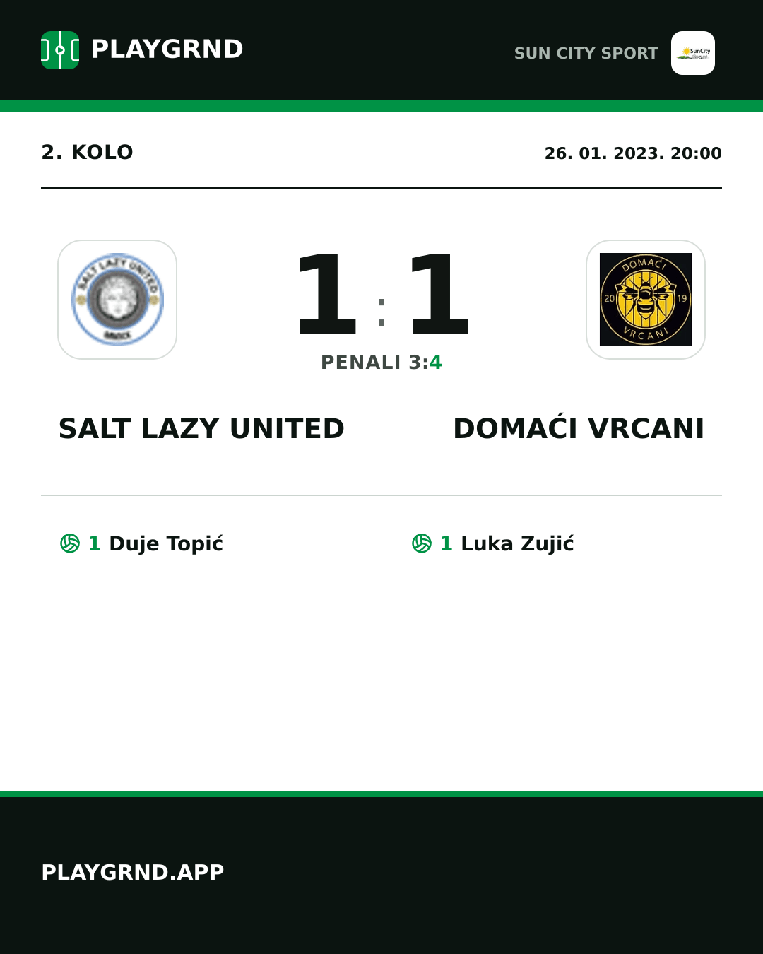 Instagram slika: Salt Lazy United 1:1 Domaći Vrcani
