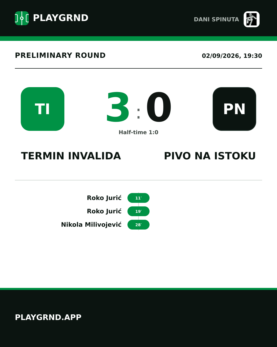 Instagram artwork: Termin invalida 3:0 Pivo na Istoku