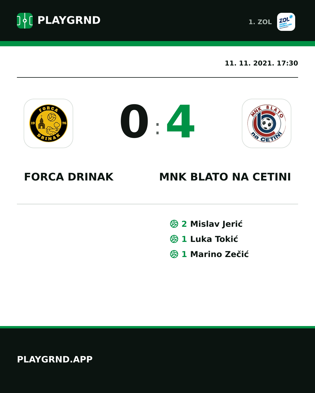 Instagram slika: Forca Drinak 0:4 MNK Blato na Cetini