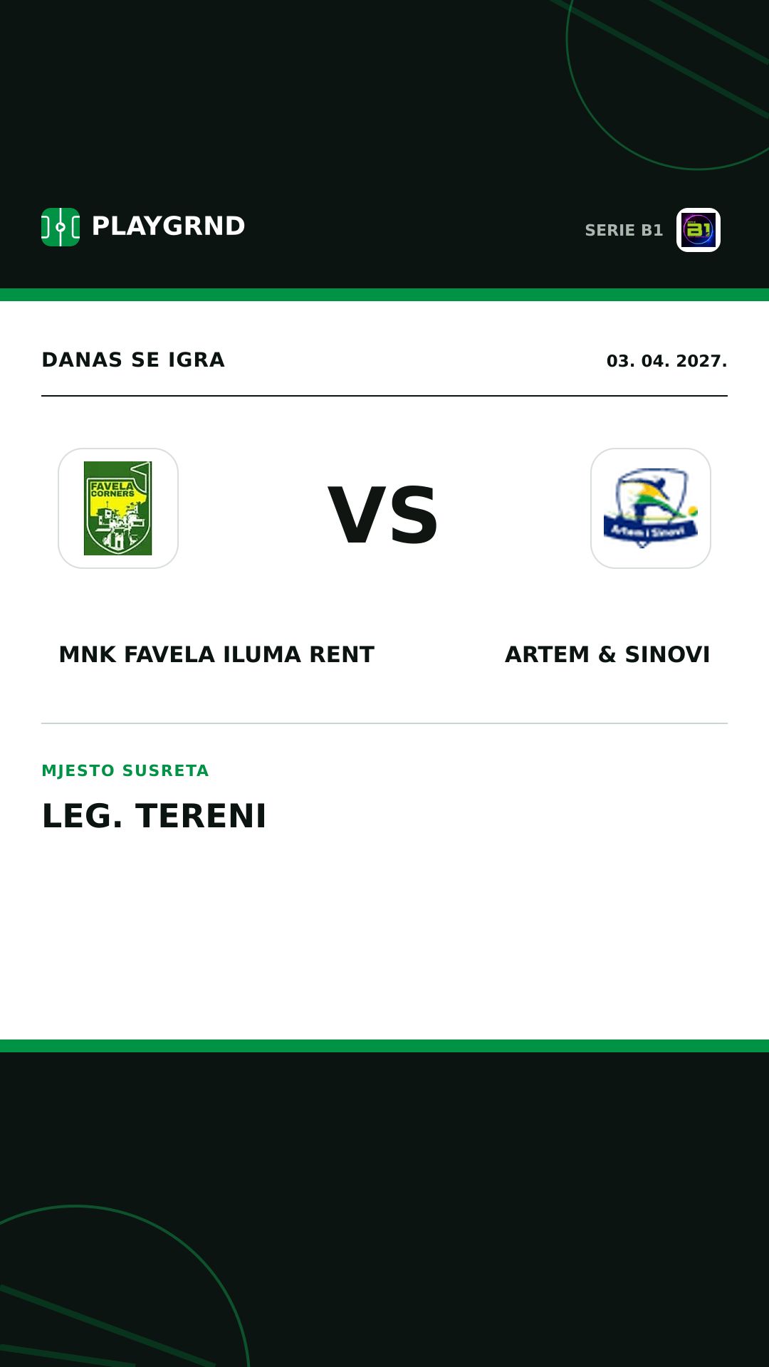 Instagram slika: MNK Favela Iluma Rent vs Artem & Sinovi