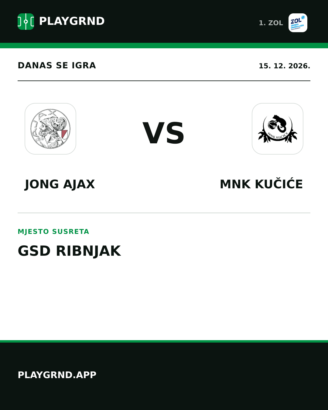 Instagram slika: Jong Ajax vs MNK Kučiće