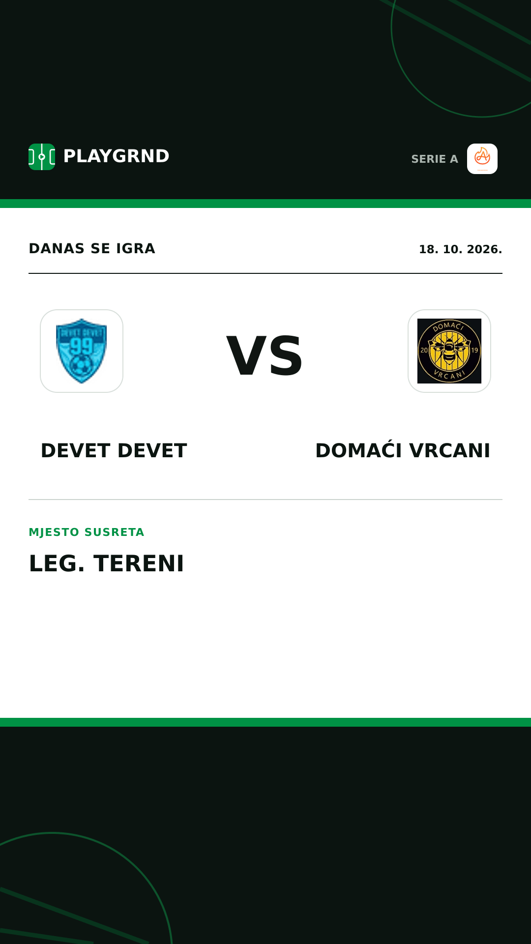 Instagram slika: Devet Devet vs Domaći Vrcani