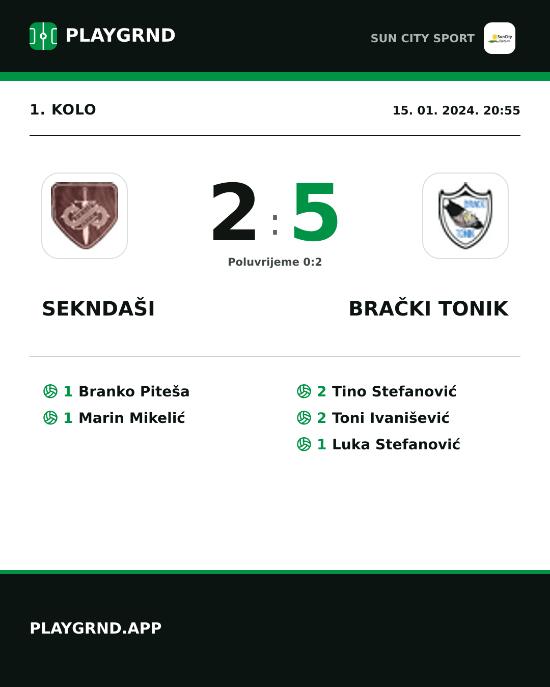 Instagram slika: Sekndaši 2:5 Brački Tonik
