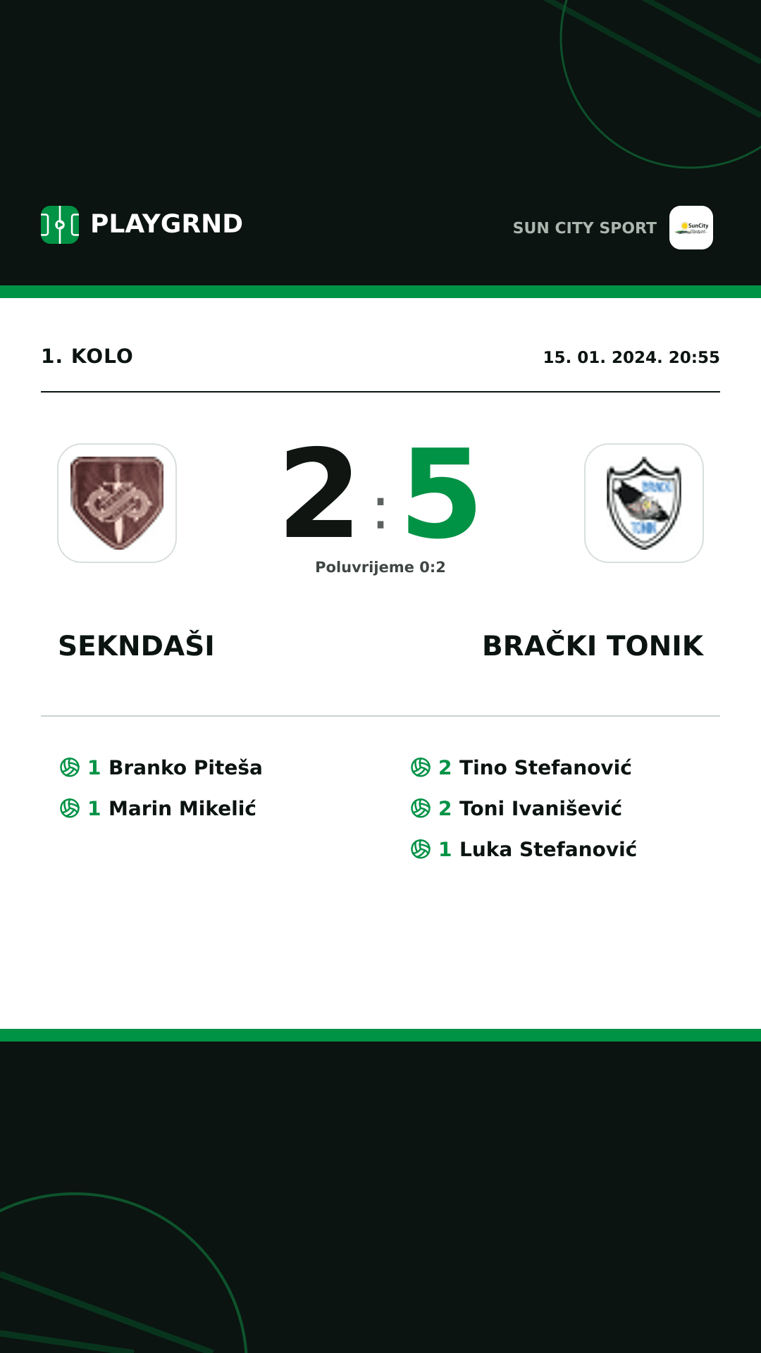 Instagram slika: Sekndaši 2:5 Brački Tonik