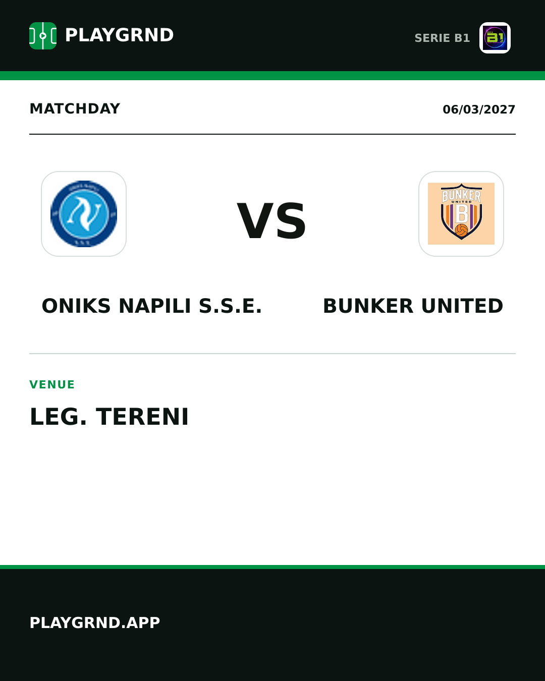 Instagram artwork: Oniks Napili S.S.E. vs Bunker United
