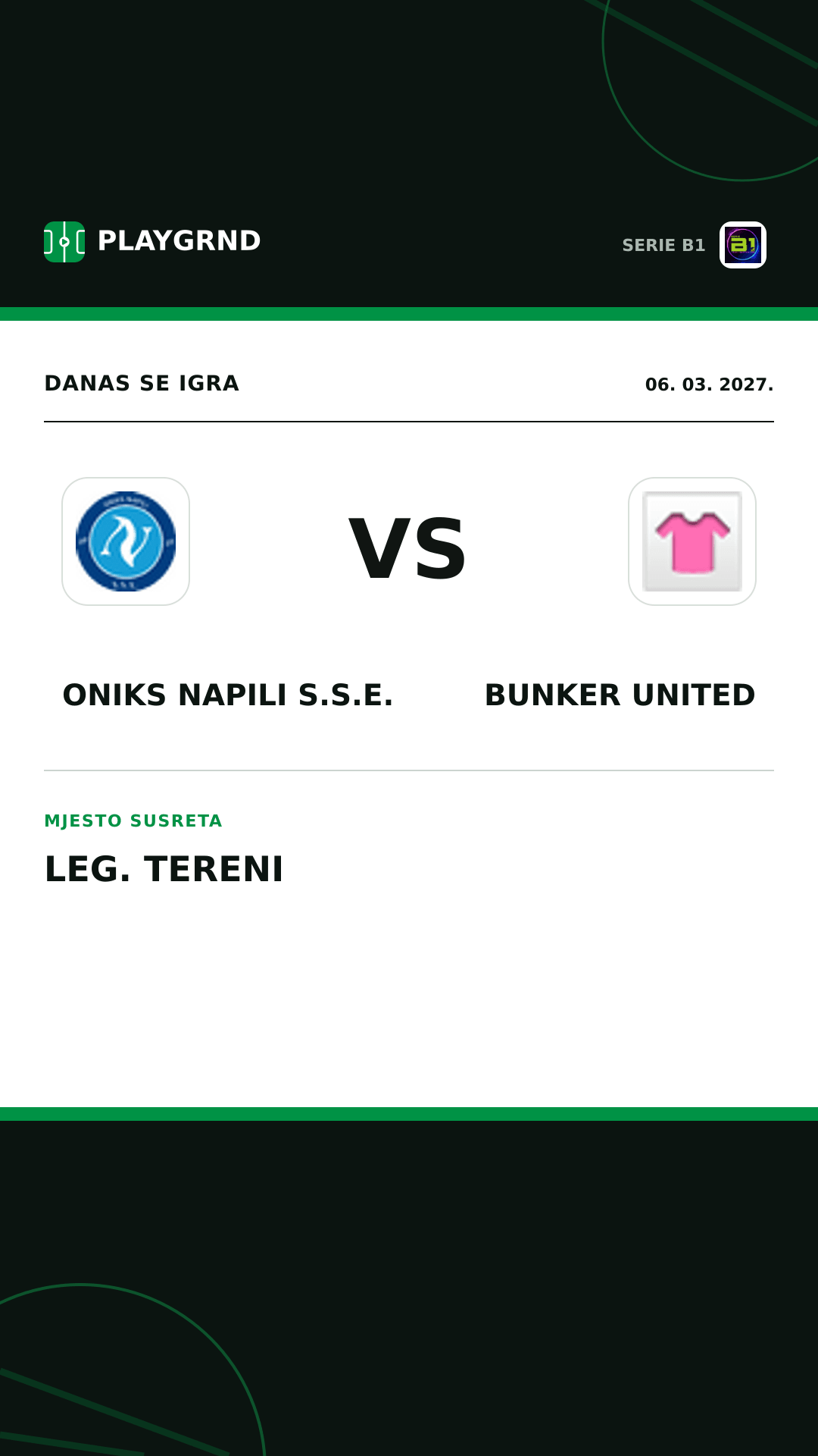 Instagram slika: Oniks Napili S.S.E. vs Bunker United