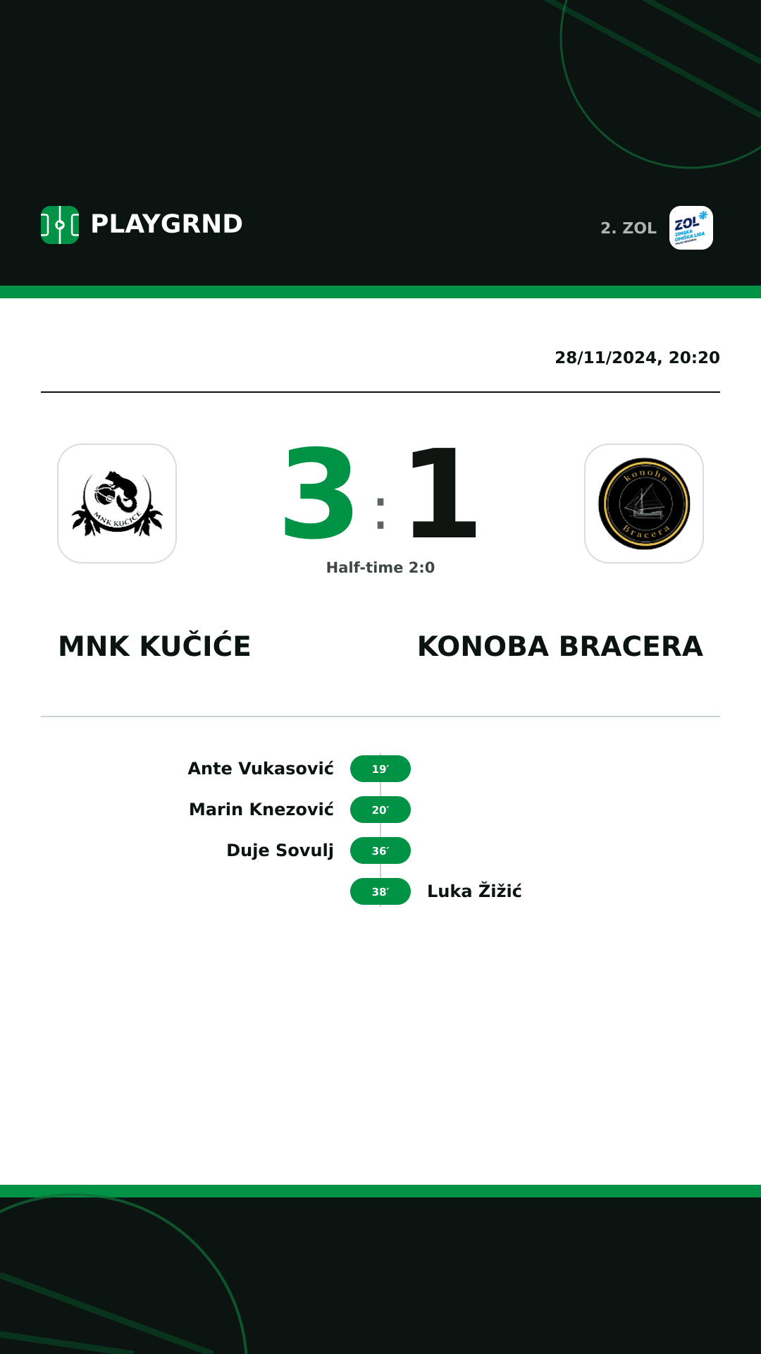 Instagram artwork: MNK Kučiće 3:1 Konoba Bracera