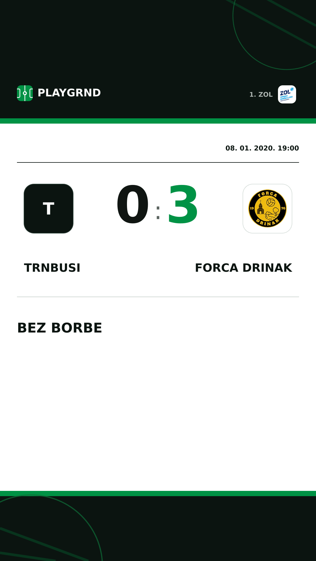 Instagram slika: Trnbusi 0:3 Forca Drinak
