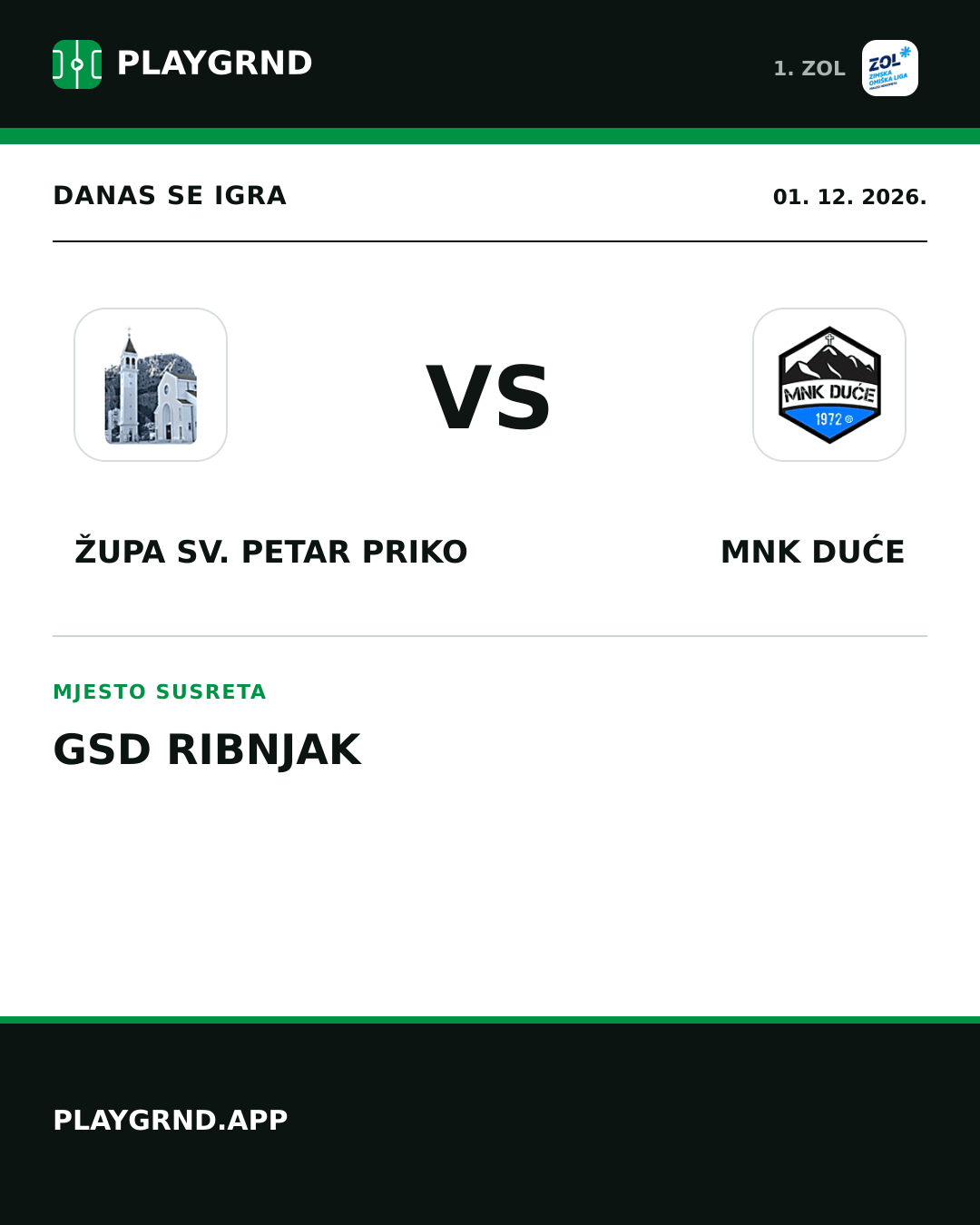 Instagram slika: Župa Sv. Petar Priko vs MNK Duće