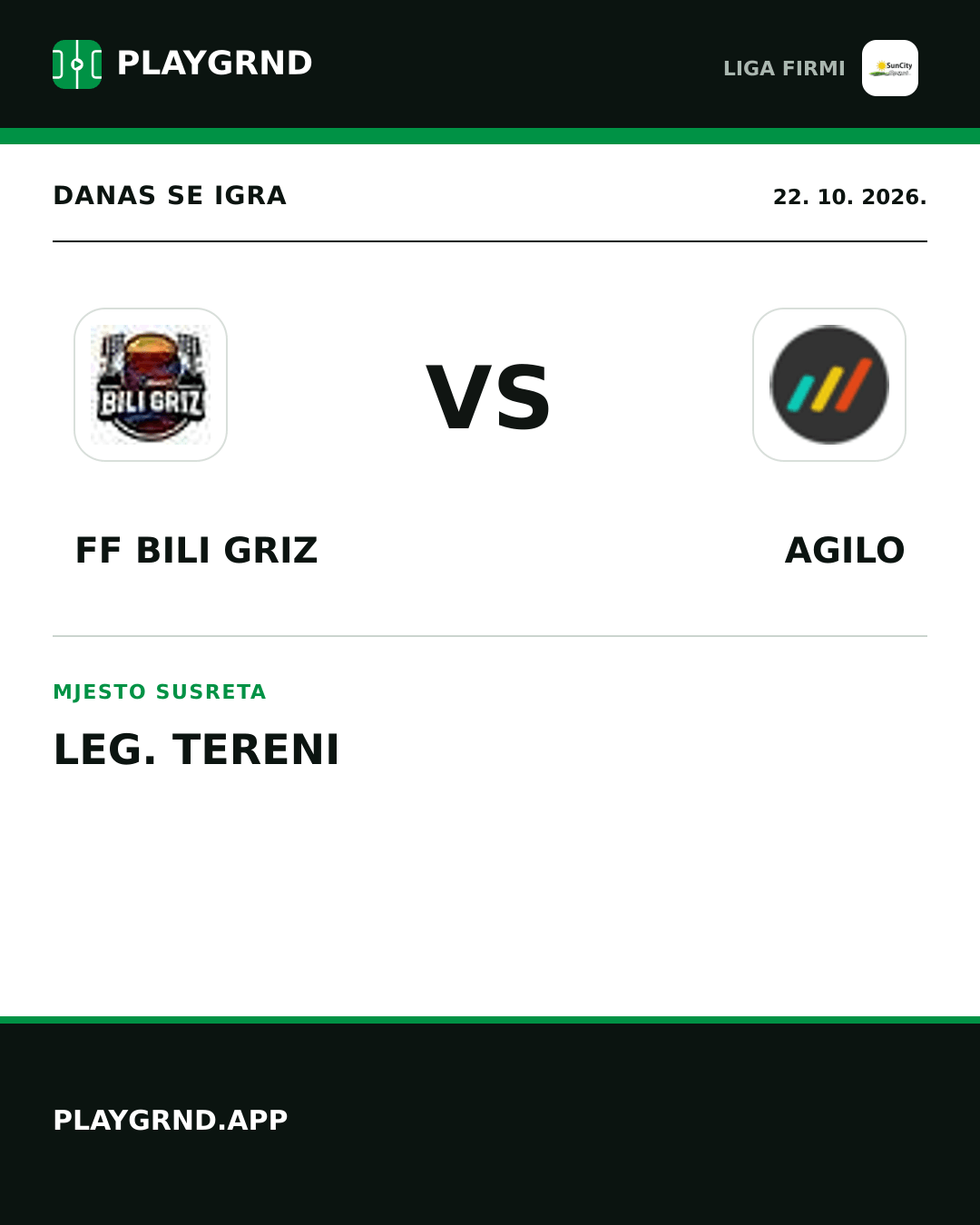 Instagram slika: FF Bili Griz vs Agilo