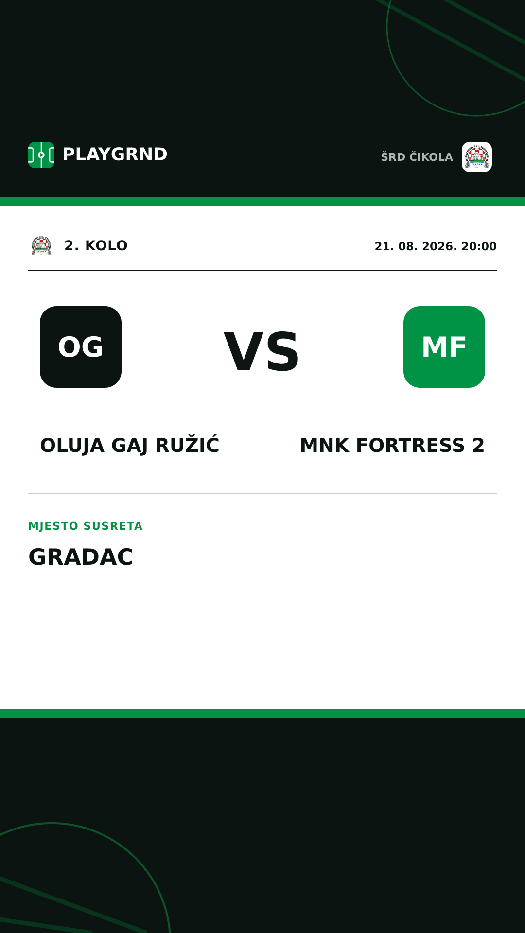 Instagram slika: Oluja Gaj Ružić vs MNK Fortress 2