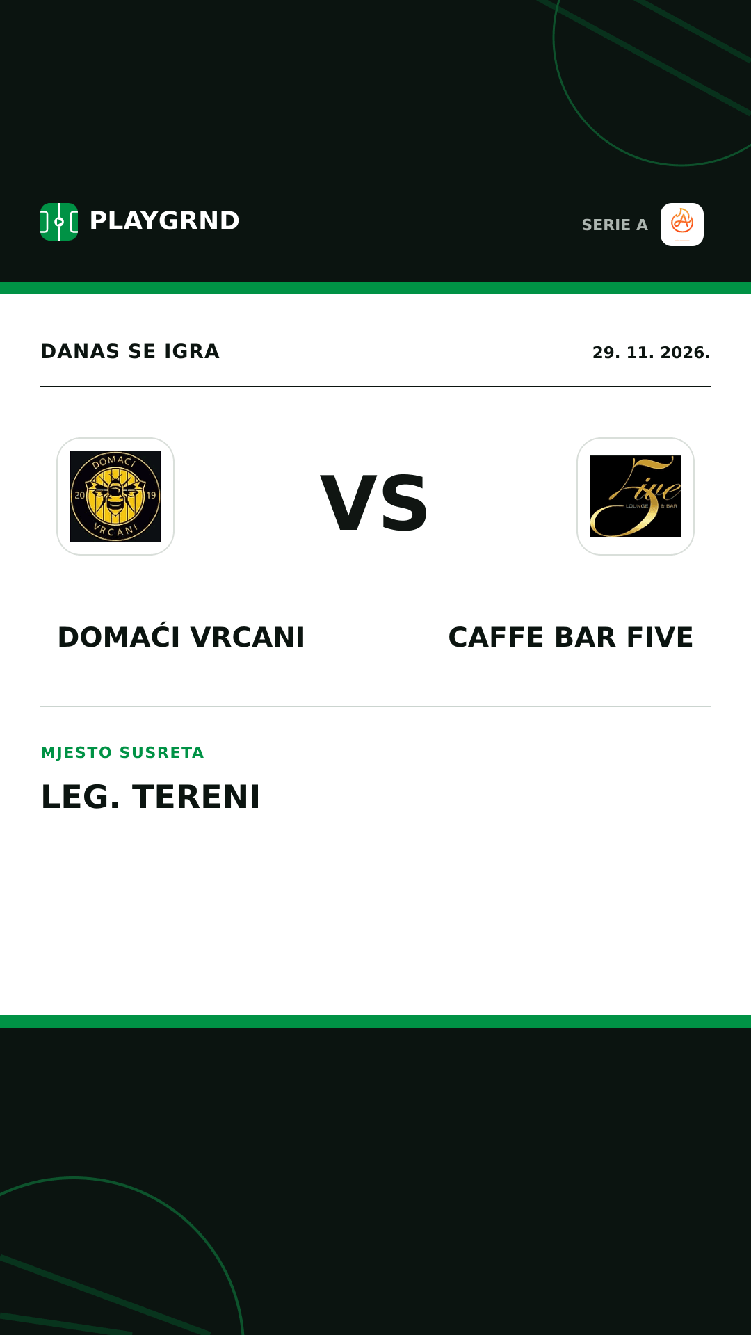 Instagram slika: Domaći Vrcani vs Caffe Bar Five