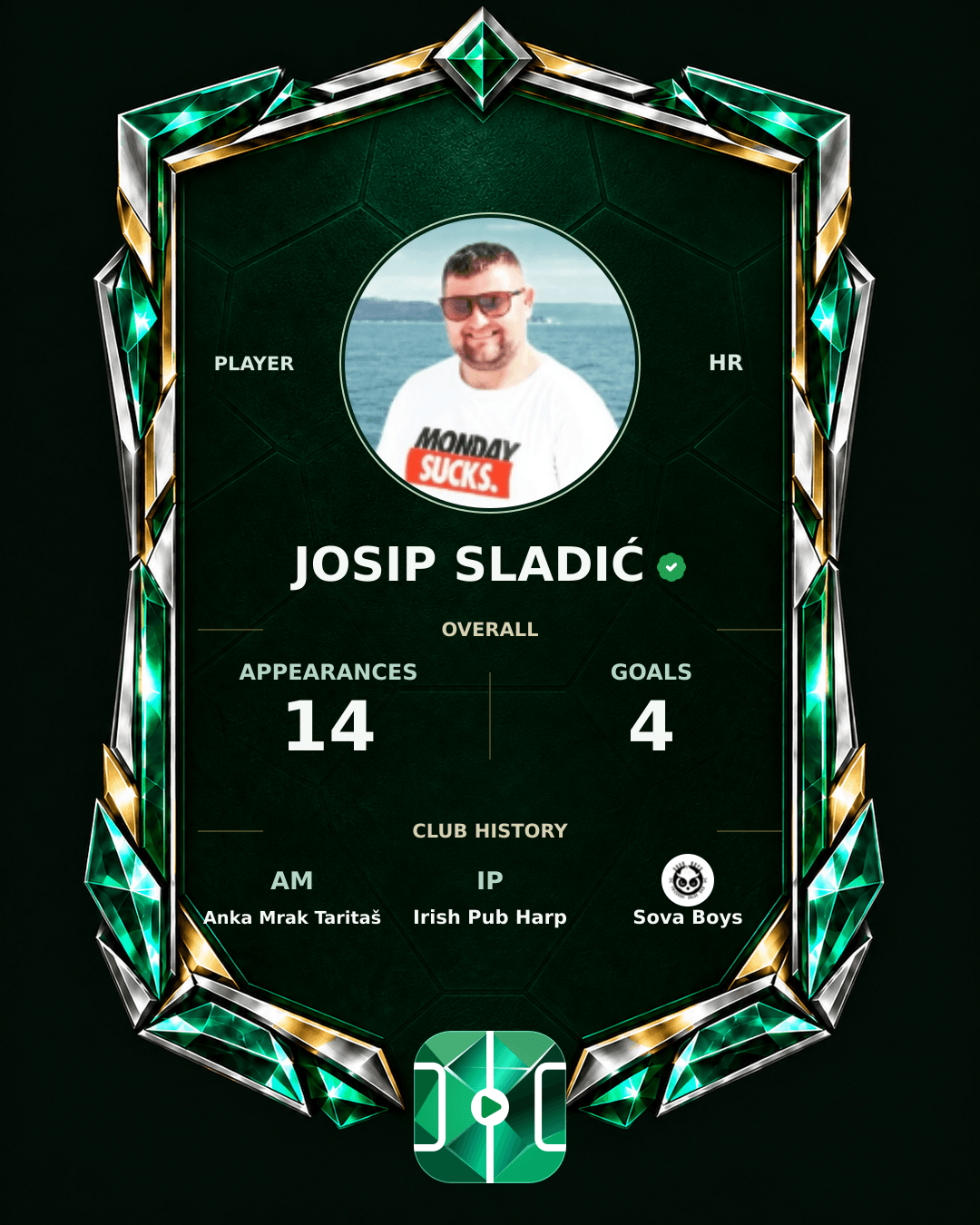 Josip Sladić's PLAYGRND profile graphic
