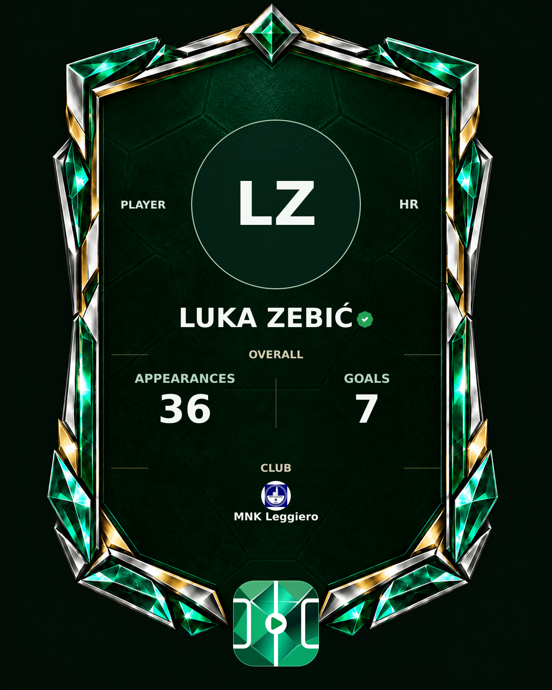 Luka Zebić's PLAYGRND profile graphic