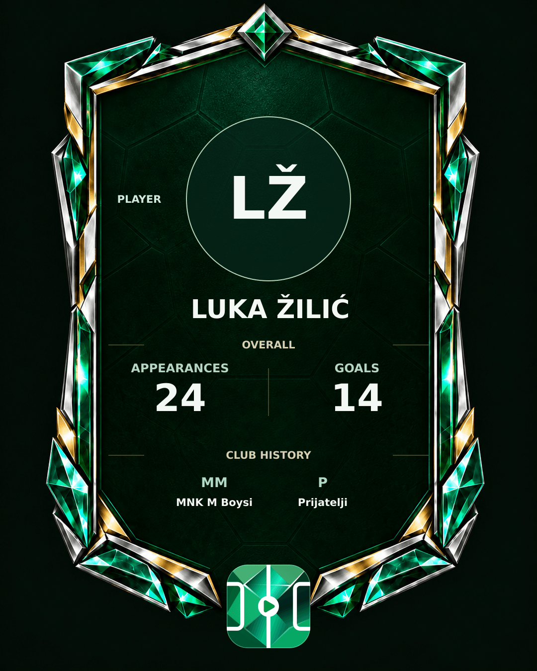 Luka Žilić's PLAYGRND profile graphic
