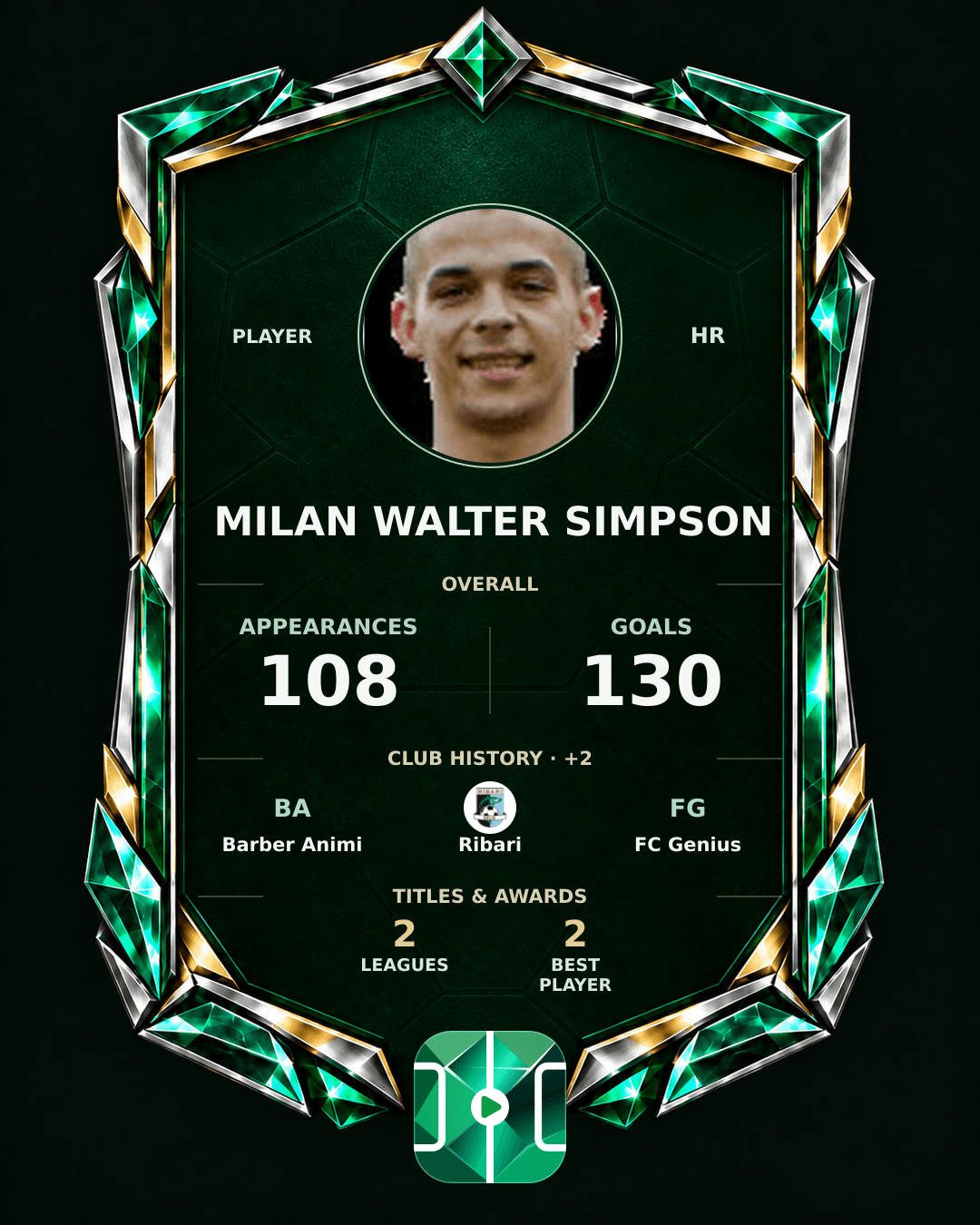 Milan Walter Simpson's PLAYGRND profile graphic