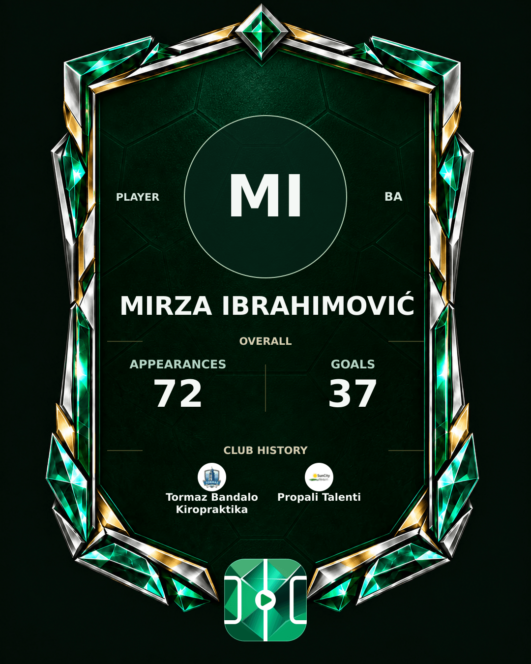 Mirza Ibrahimović's PLAYGRND profile graphic