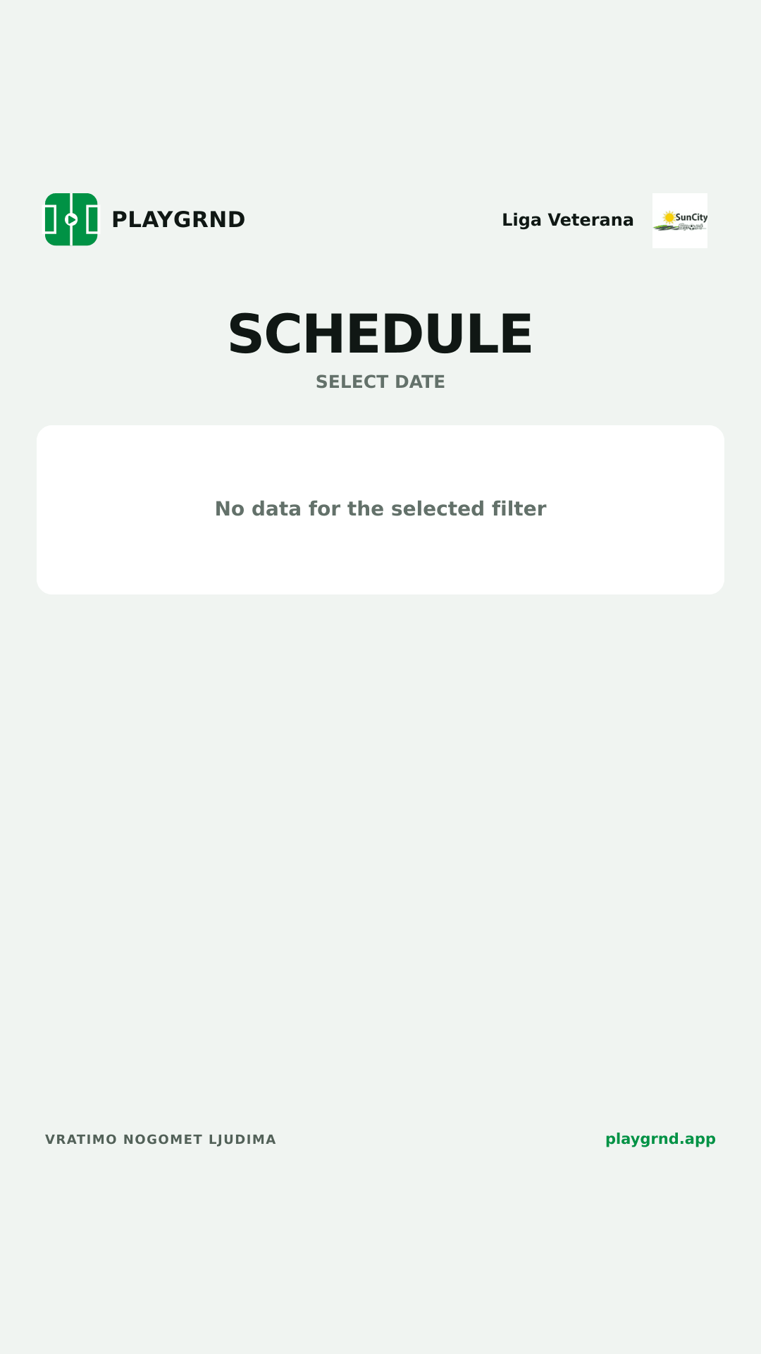 Schedule: Liga Veterana