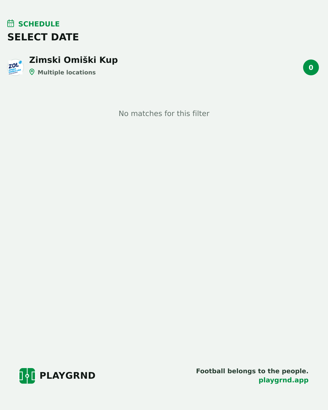 Schedule: Zimski Omiški Kup