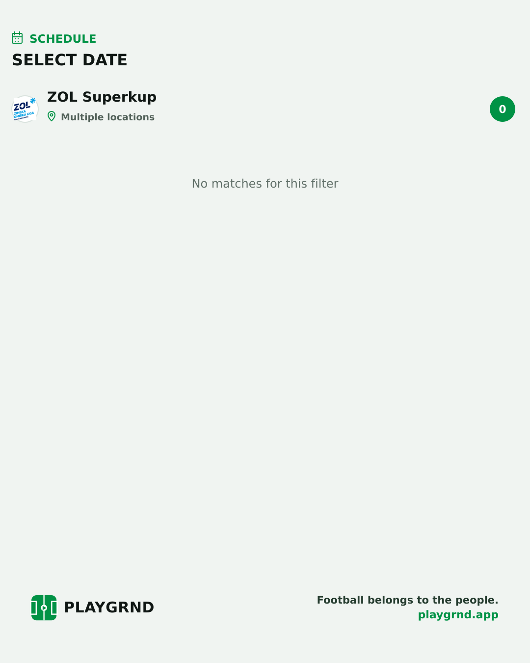Schedule: ZOL Superkup