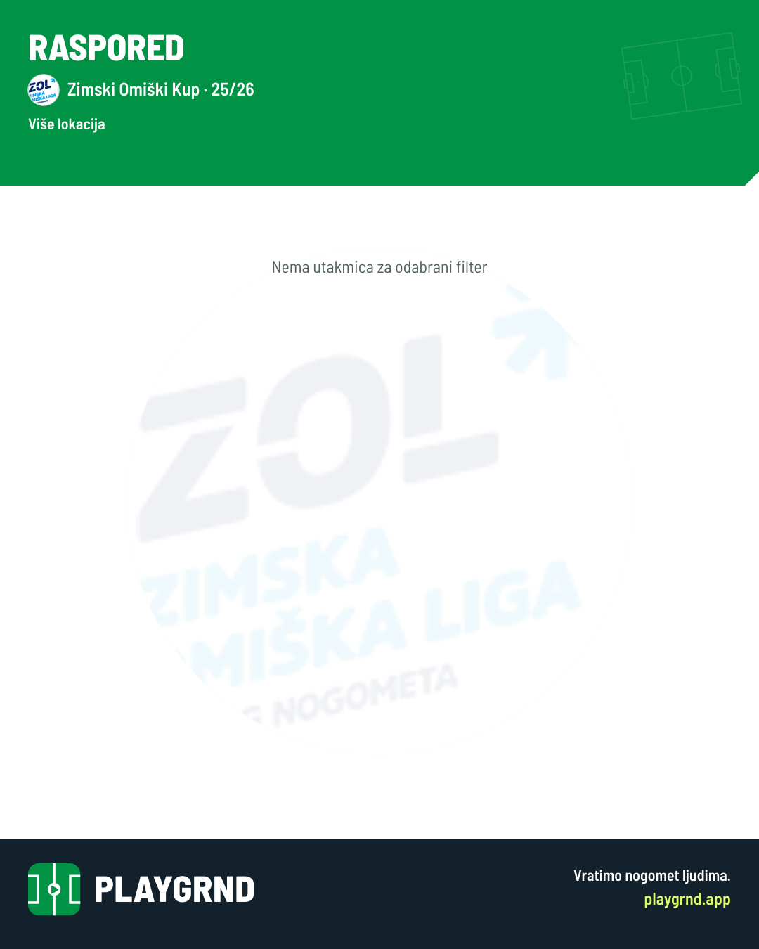 Raspored: Zimski Omiški Kup