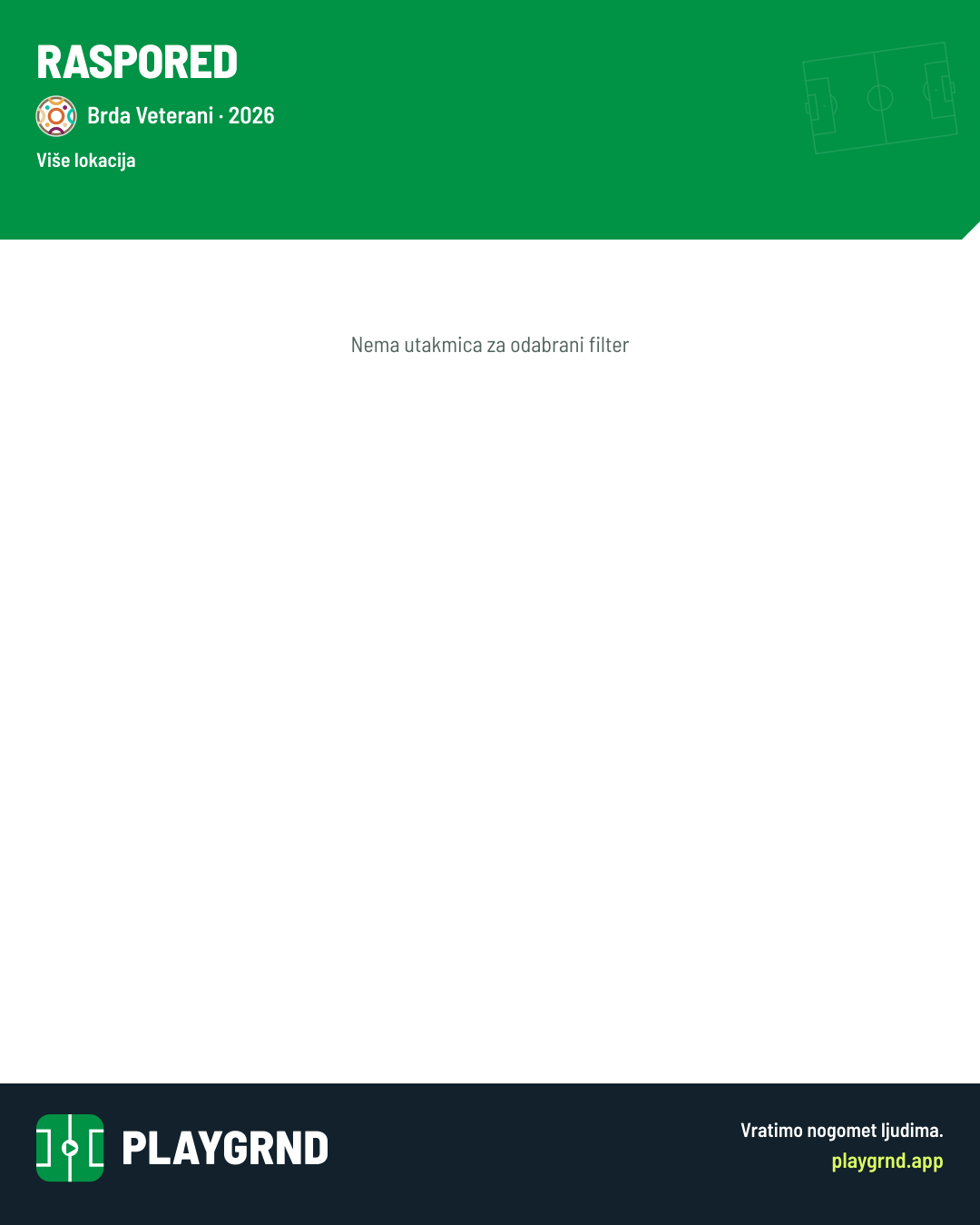 Raspored: Brda Veterani