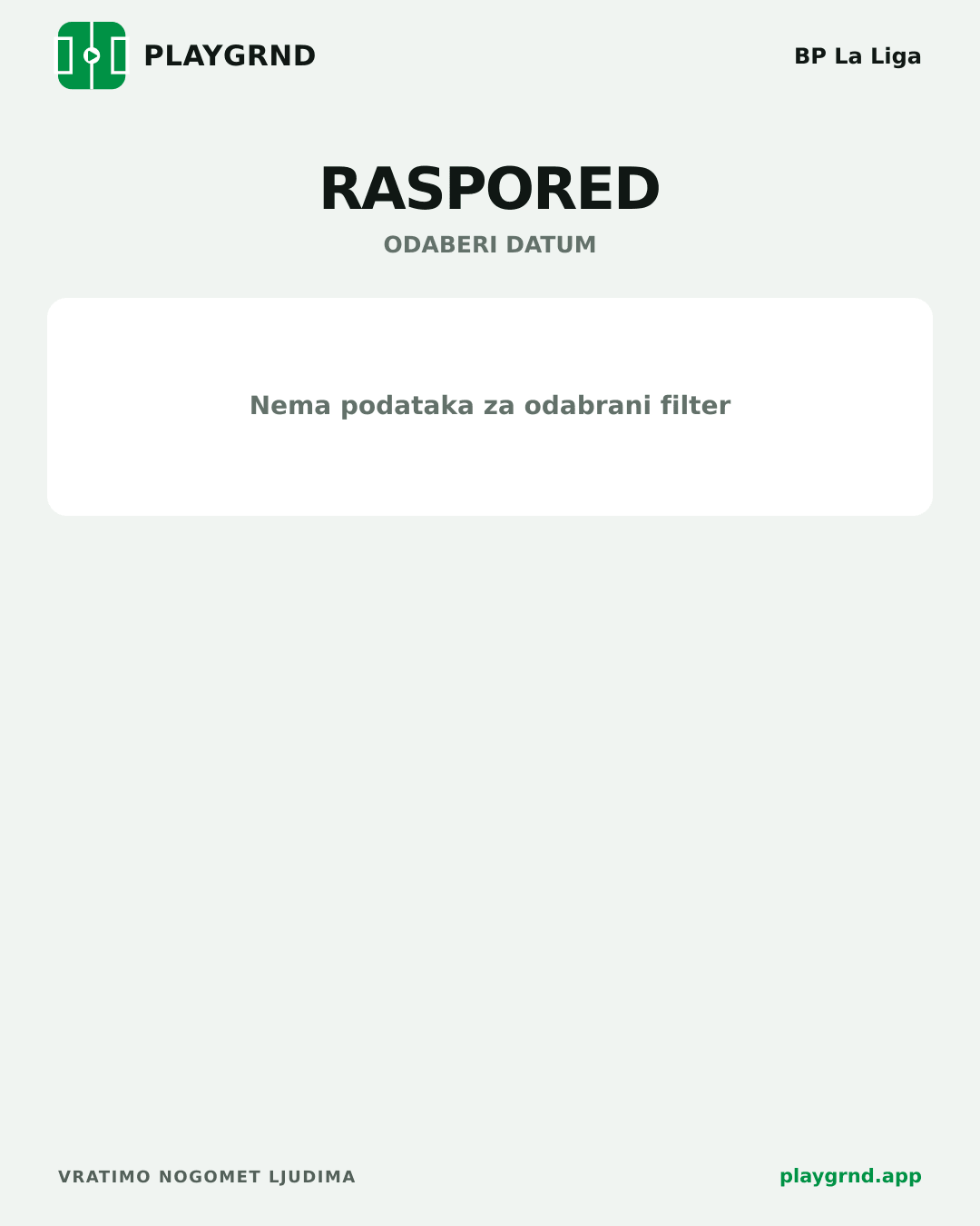 Raspored: BP La Liga