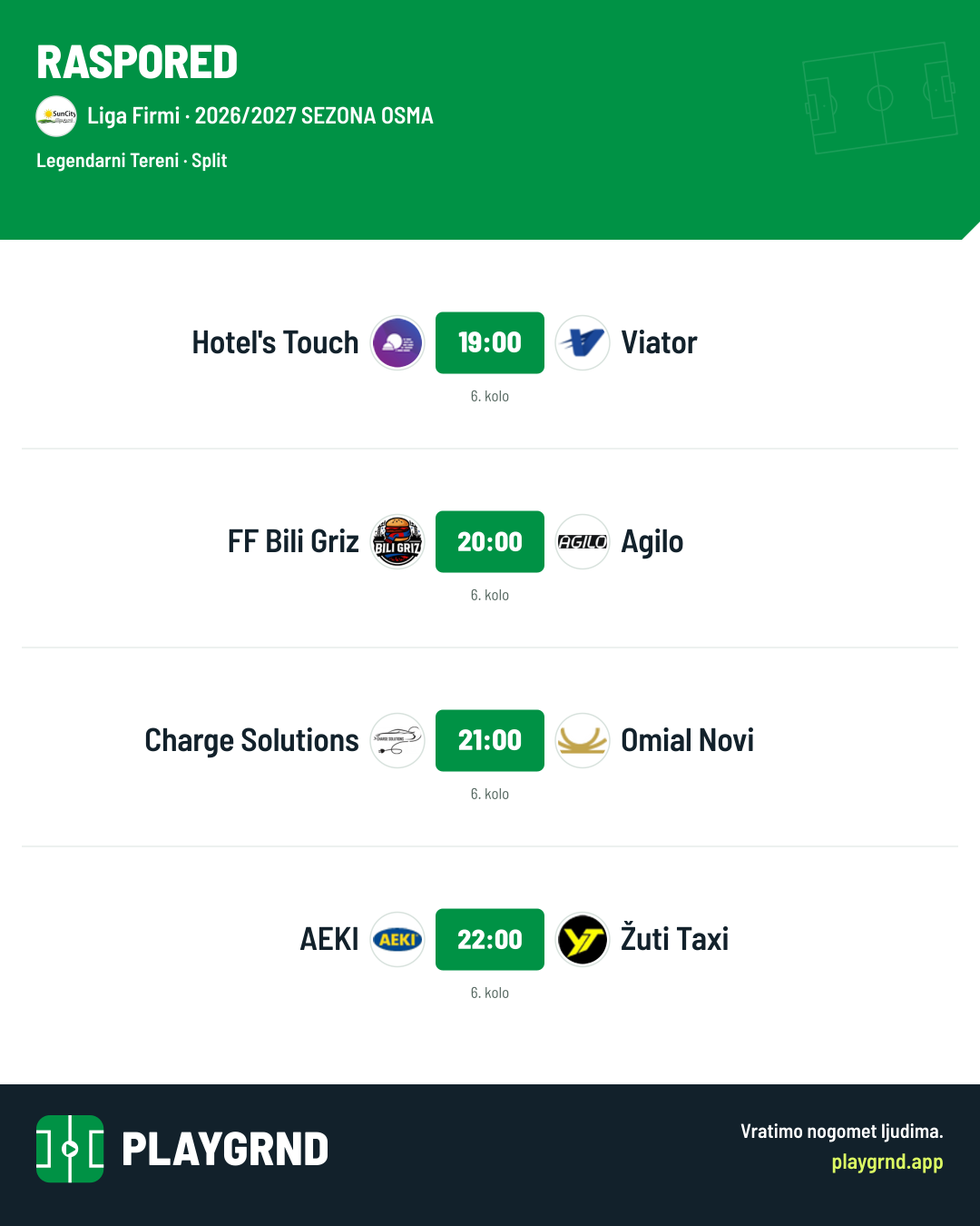 Raspored: Liga Firmi