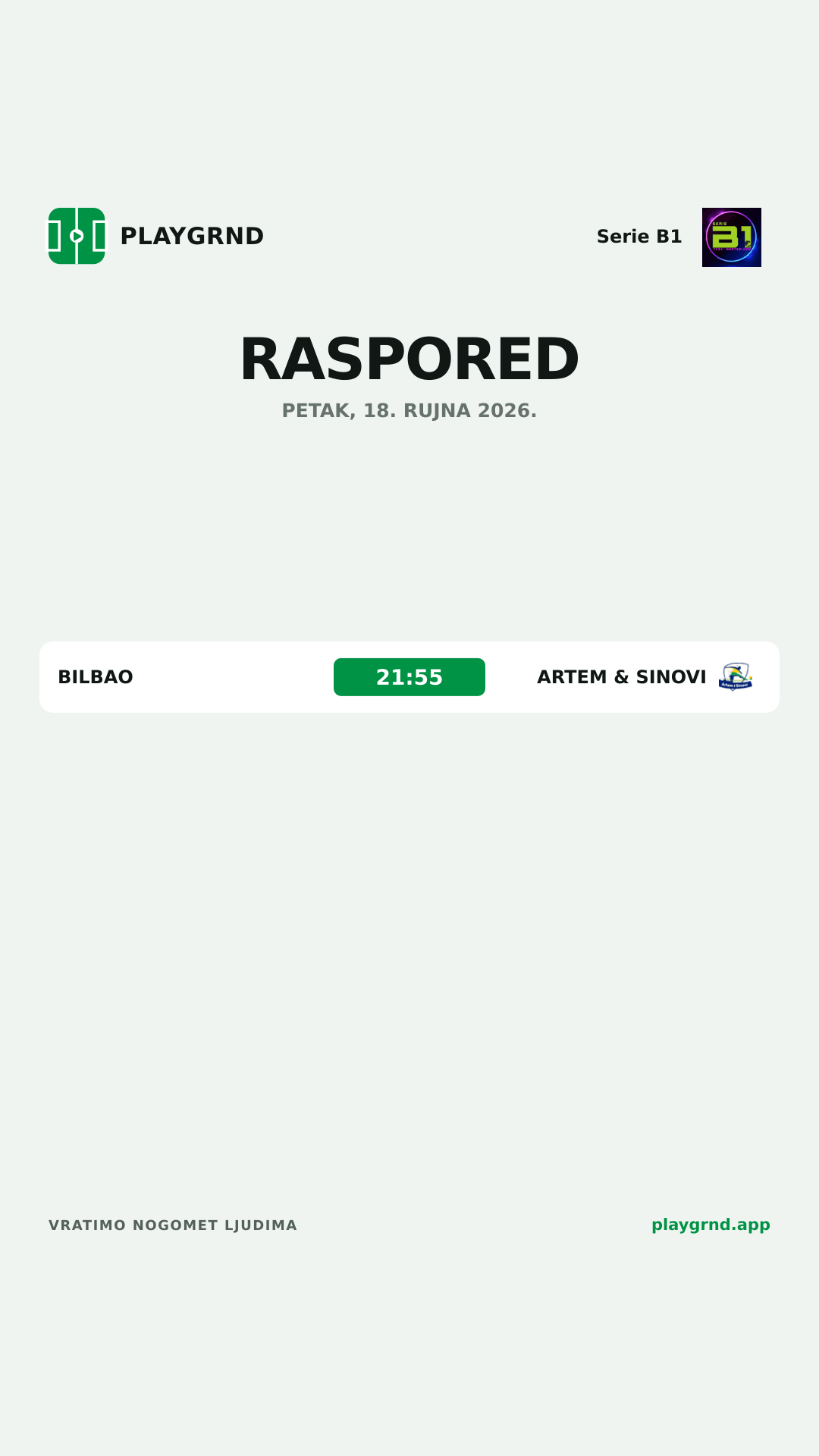 Raspored: Serie B1