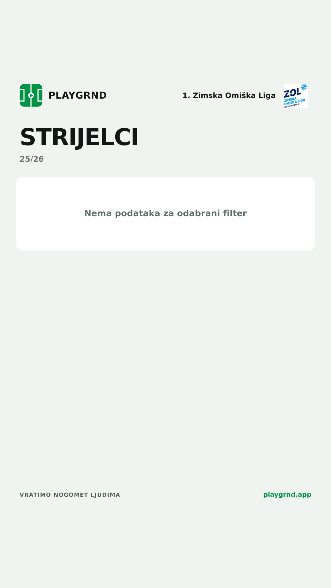 Strijelci: 1. Zimska Omiška Liga