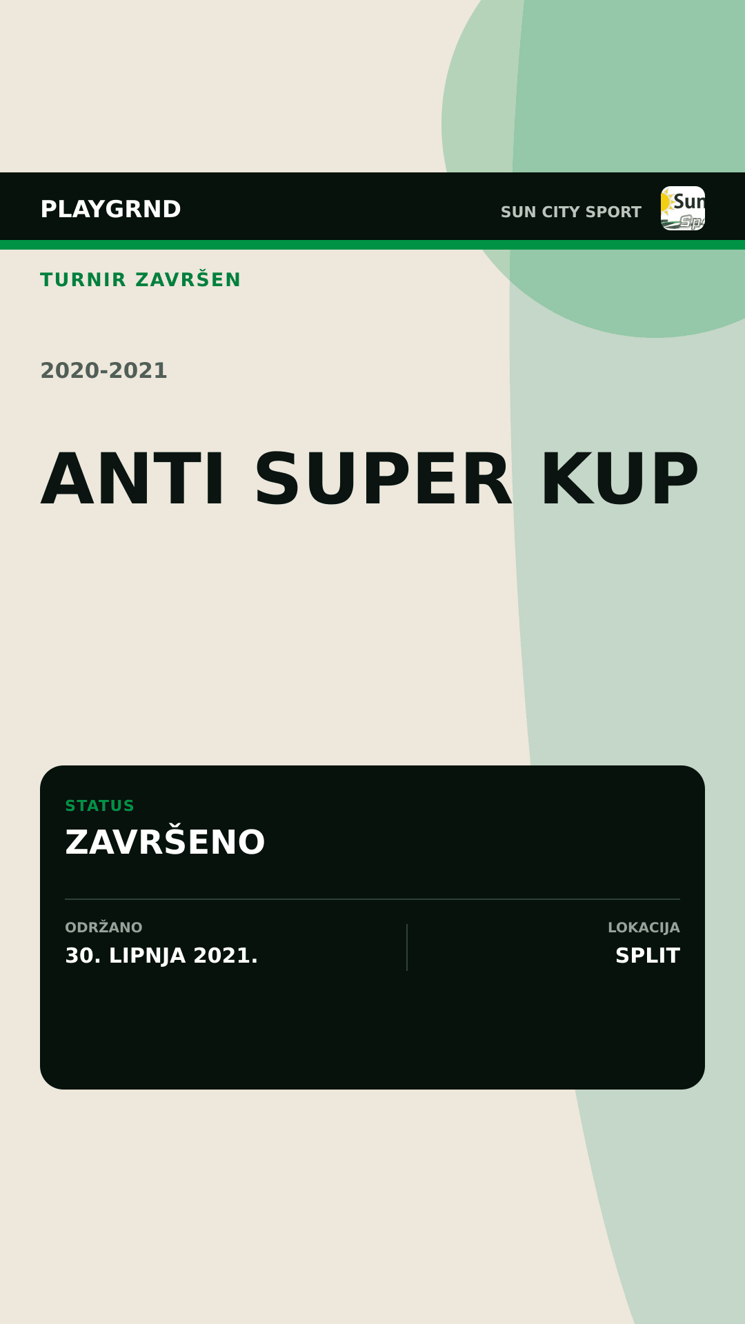 Grafika završenog turnira Anti Super Kup