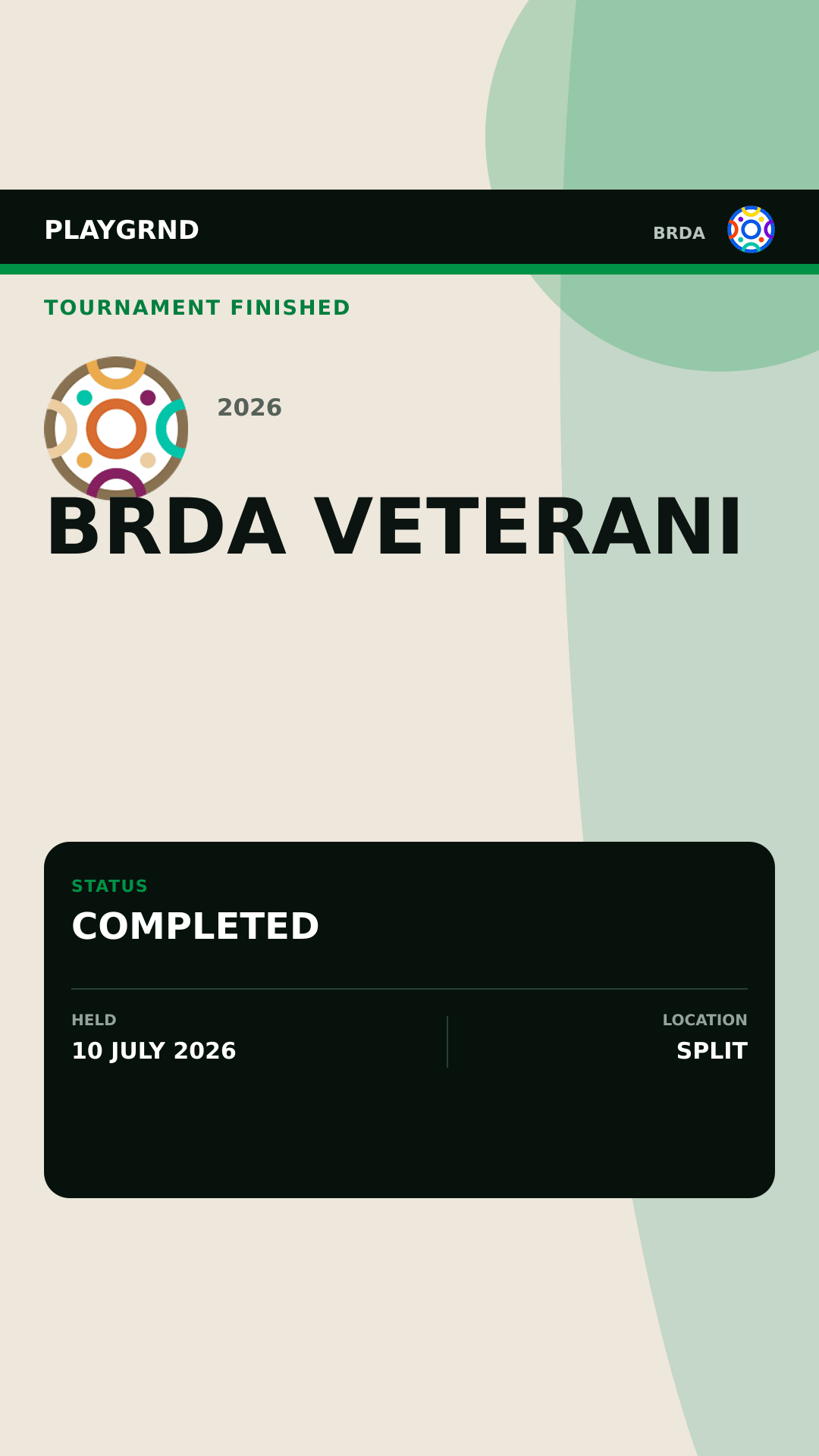Brda Veterani 2026 finished tournament graphic