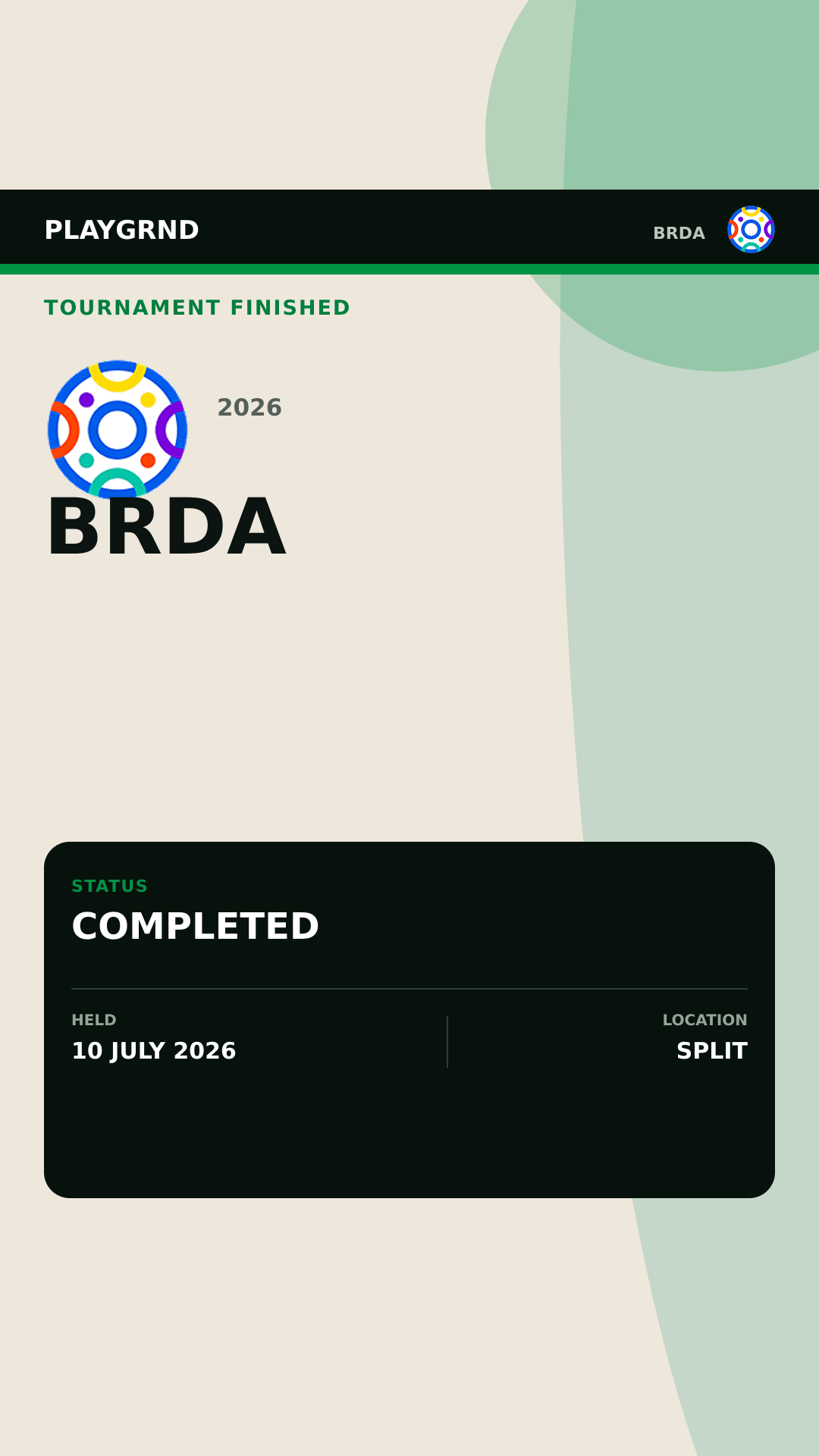 Brda 2026 finished tournament graphic