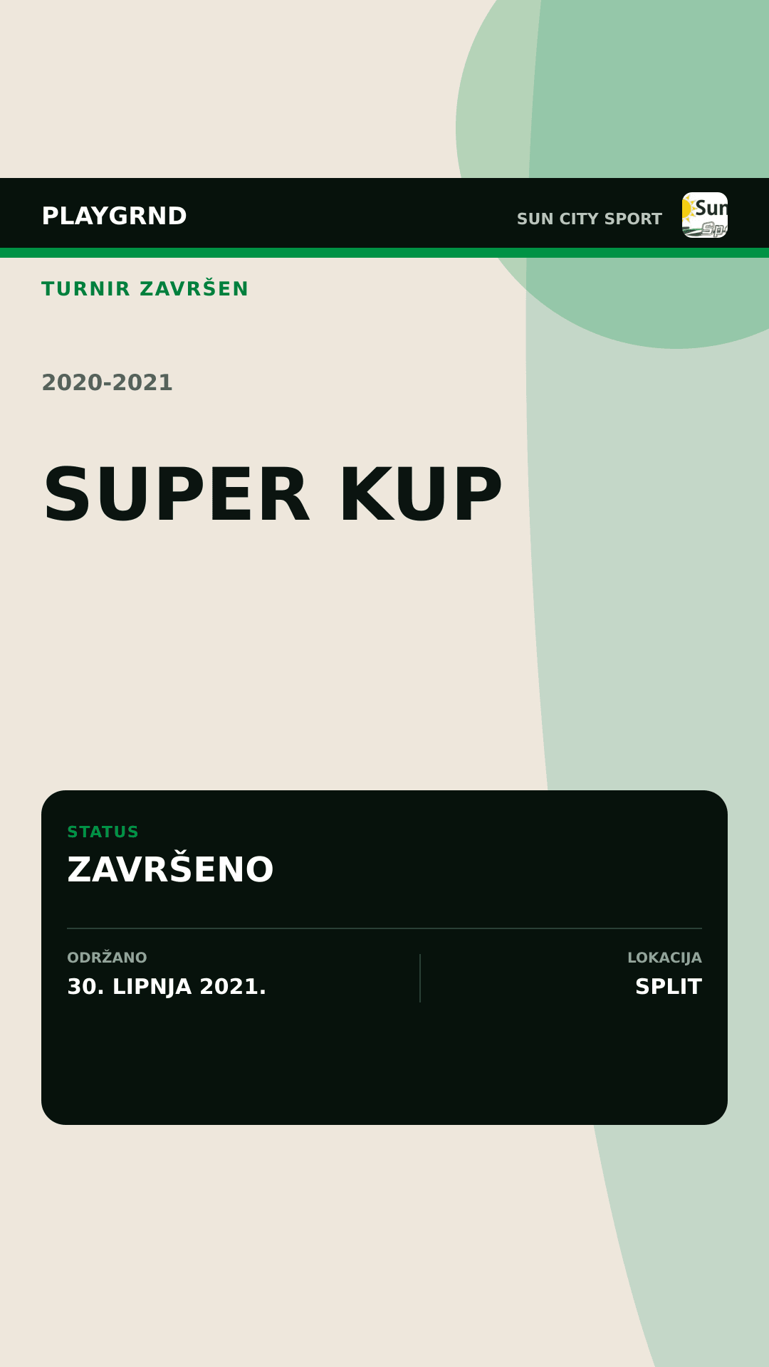 Grafika završenog turnira Super Kup